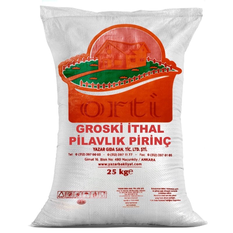 Orti Ucuz Groski İthal Pilavlık Pirinç 25 Kg